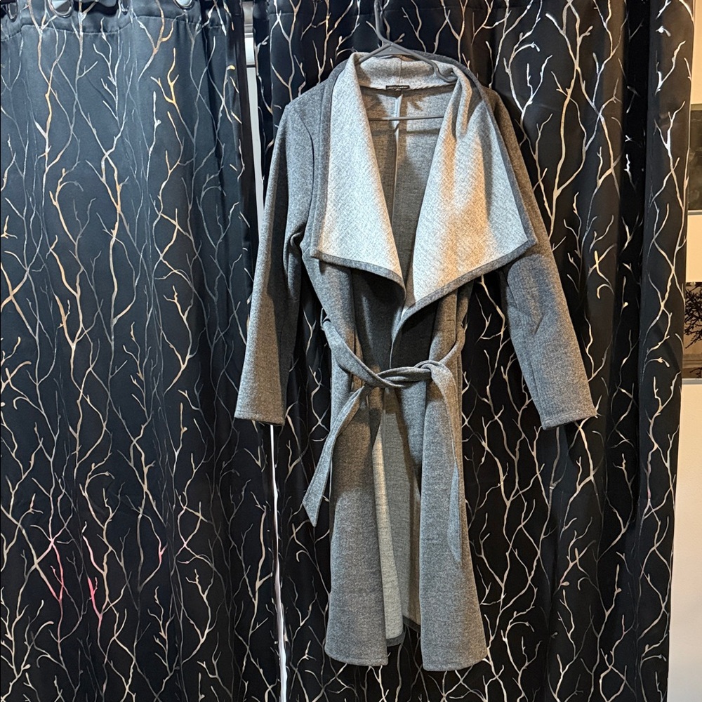 Women's Gray Belted Coat